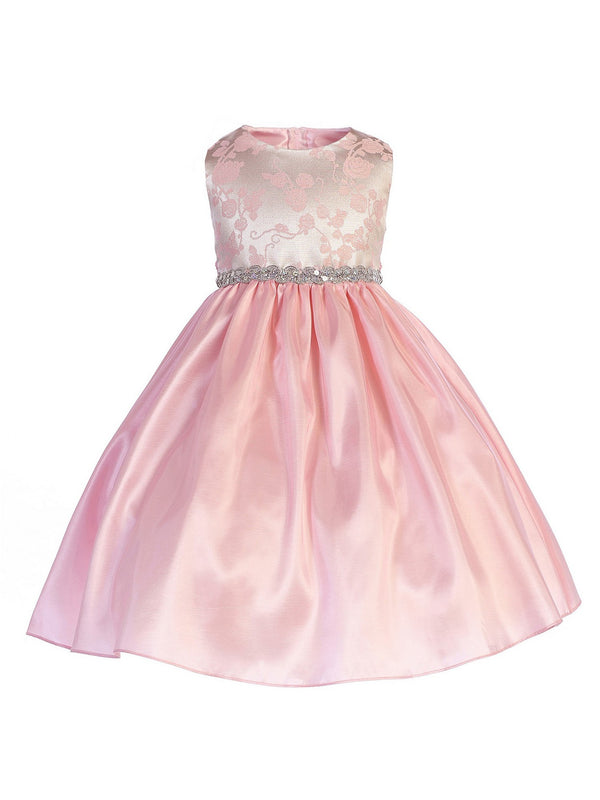 Crayon Kids Big Girls Pink Scalloped Trim Easter Junior Bridesmaid Dress 7-12 - SophiasStyle.com